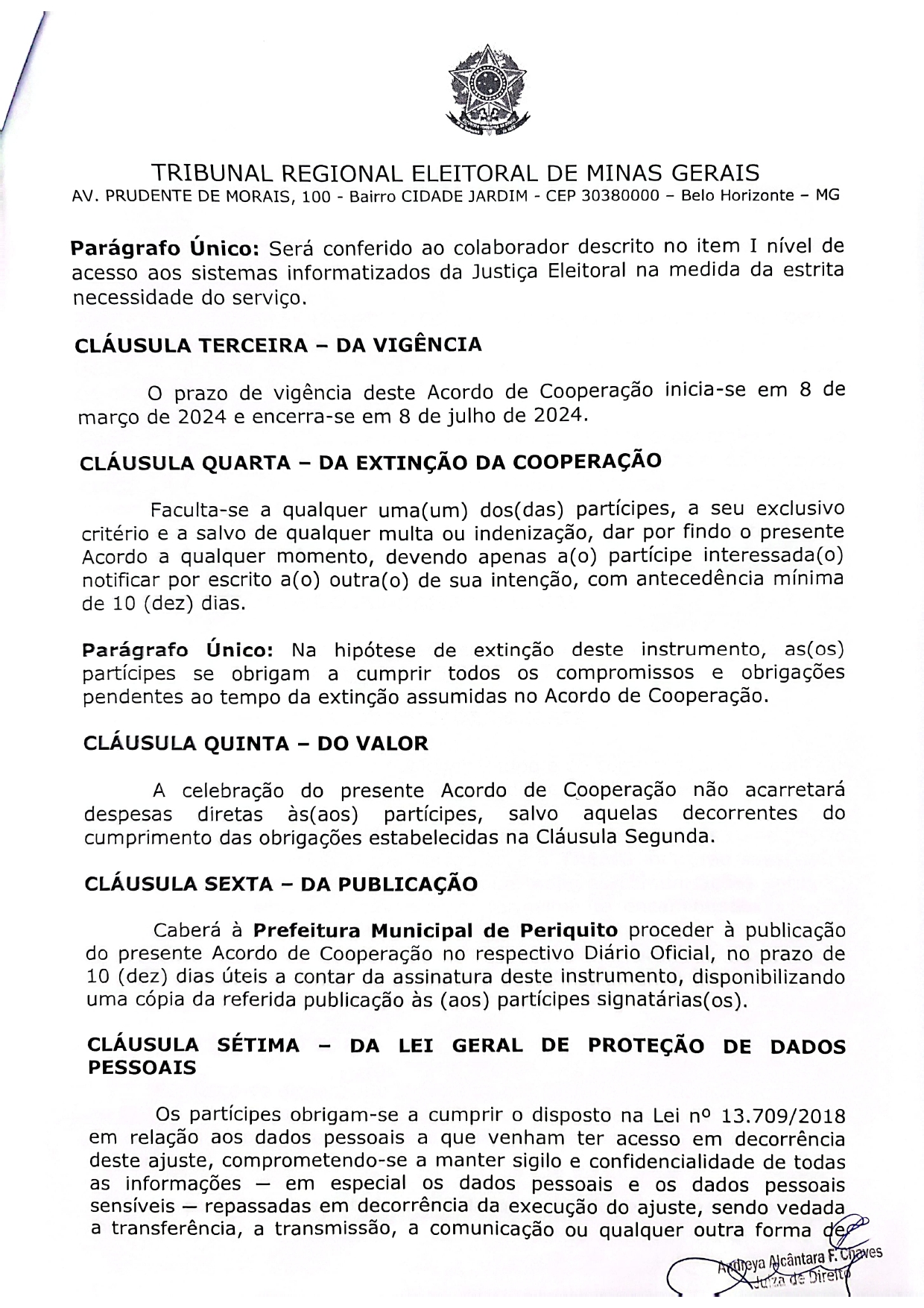 ACORDO DE COOPERAÇÃO PERIQUITO APOIO ADMINISTRATIVO page 0003